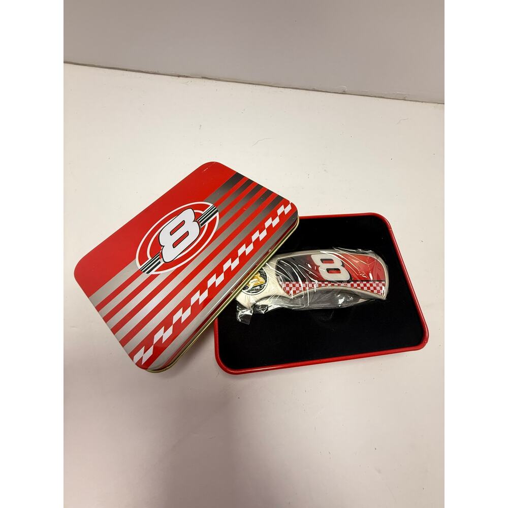 Dale Earnhardt Jr NASCAR 8 Collectible Folding Pocket Knife Gift Tin Case Sealed